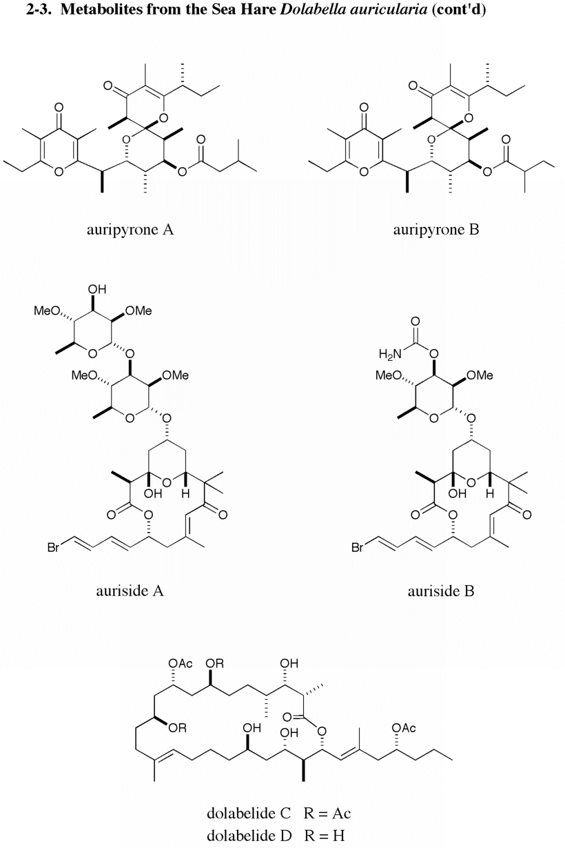 auripyrones, aurisides, dolabelides